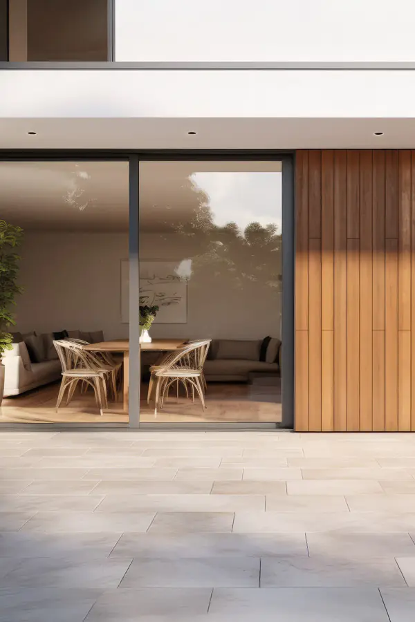 fenster koennen mehr hebeschiebetuer terrasse glasfront holzfassade anthrazit